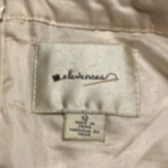 Anthropologie Elevenses Knee Length Yellow Swirl Patterned Skirt Size 12 - Picture 4 of 9